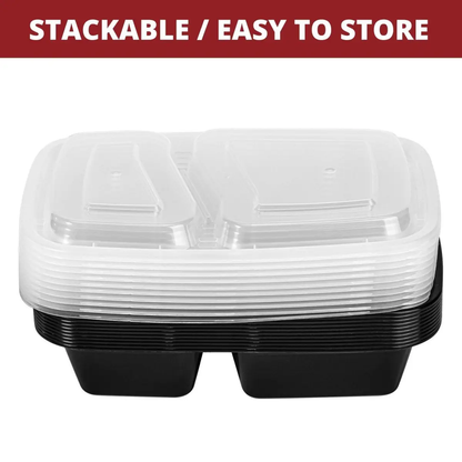 VINSANI 30pk 2 COMPARTMENTS MEAL PREP CONTAINERS 1010476 by Vinsani