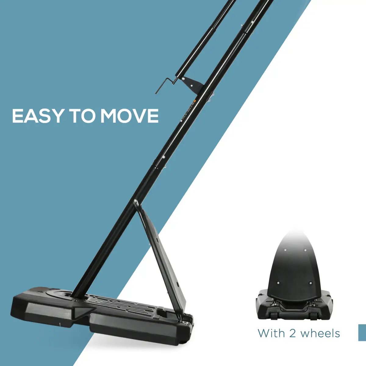 Adjustable Basketball Hoop with Weighted Base, Wheels, 2.4-2.9m by SPORTNOW