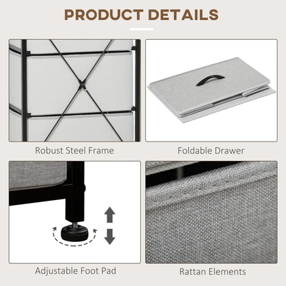 HOMCOM 5 Drawer Fabric Chest of Drawers w/ Wooden Top for Closet Hallway Grey by HOMCOM