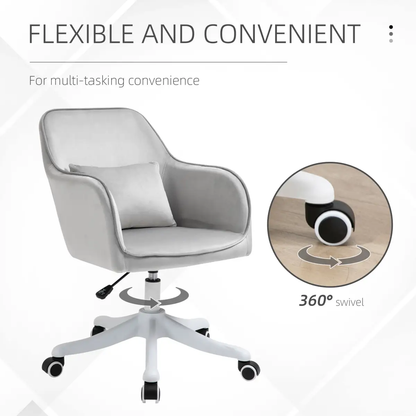 Office Chair with Rechargeable Electric Vibration Massage Lumbar Pillow, Wheels by Vinsetto