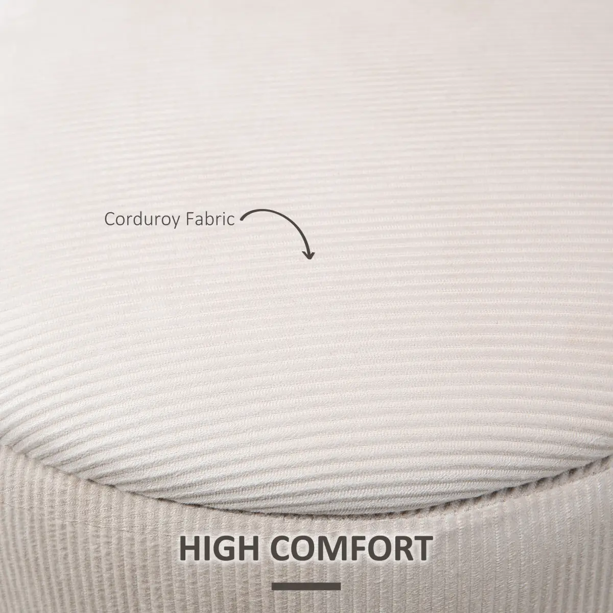 HOMCOM Modern Fabric Storage Ottoman with Removable Lid, Set of 2, Cream White by HOMCOM