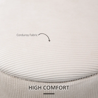 HOMCOM Modern Fabric Storage Ottoman with Removable Lid, Set of 2, Cream White by HOMCOM