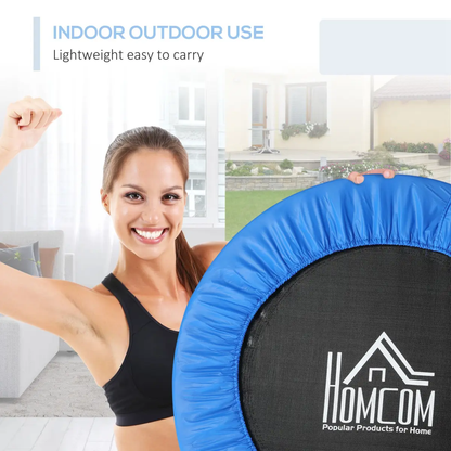 Foldable Mini Fitness Trampoline Exercise Rebounder Jumper, Blue HOMCOM by Unbranded