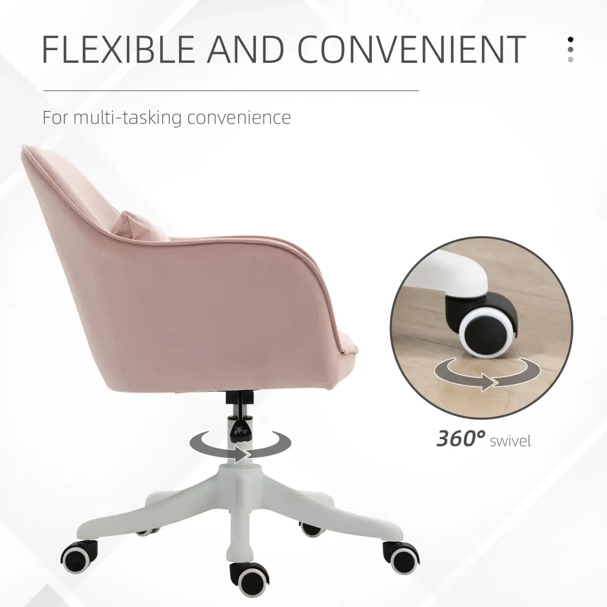 Office Chair with Rechargeable Electric Vibration Massage Lumbar Pillow, Wheels by Vinsetto