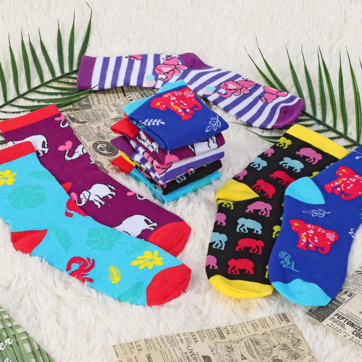 VINSANI ELEPHANT SOCKS 5pk 1010413 by Vinsani