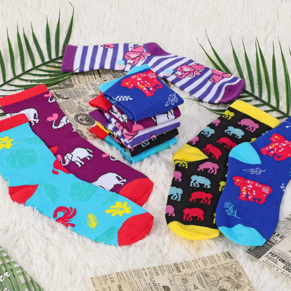 VINSANI ELEPHANT SOCKS 5pk 1010413 by Vinsani