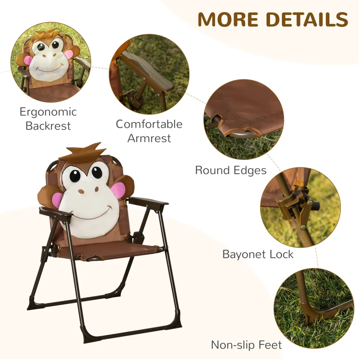 Kids Foldable Four-Piece Garden Set Table, Chairs, Umbrella by Outsunny
