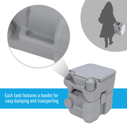 20L Camping Toilet Portable Travel WC Caravan Picnic Fishing Restroom Outsunny by Unbranded
