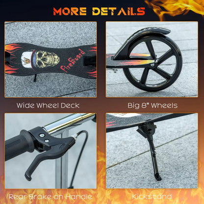 Foldable Kick Scooter for Kids w/ Adjustable Height, Break, Big Wheels by HOMCOM