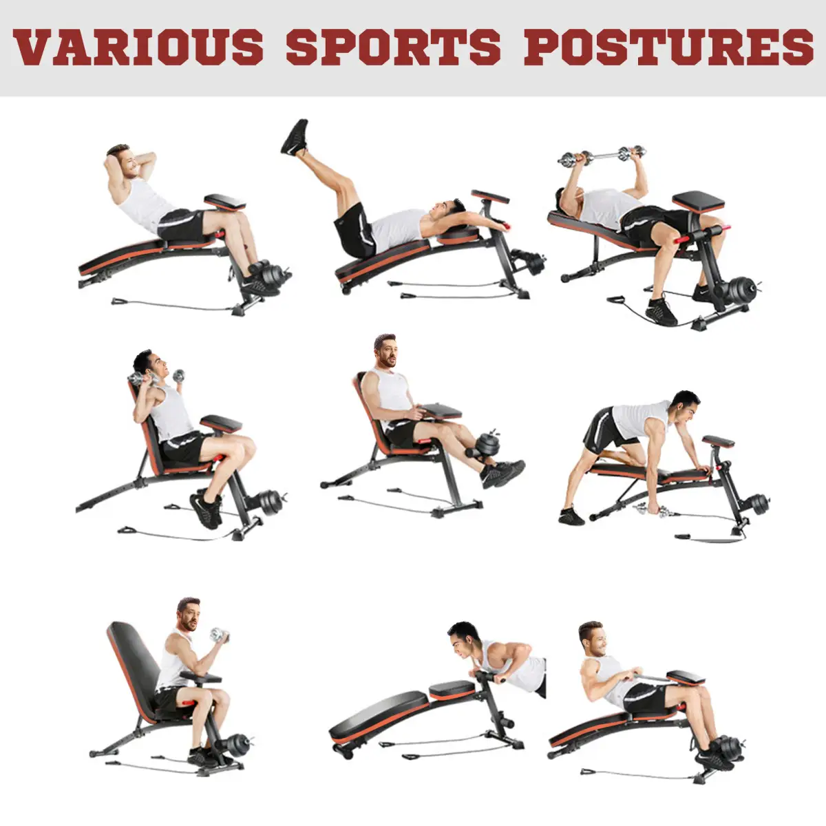 Foldable Dumbbell Bench Weight Training 7 Incline Adjustable Workout by HOMCOM