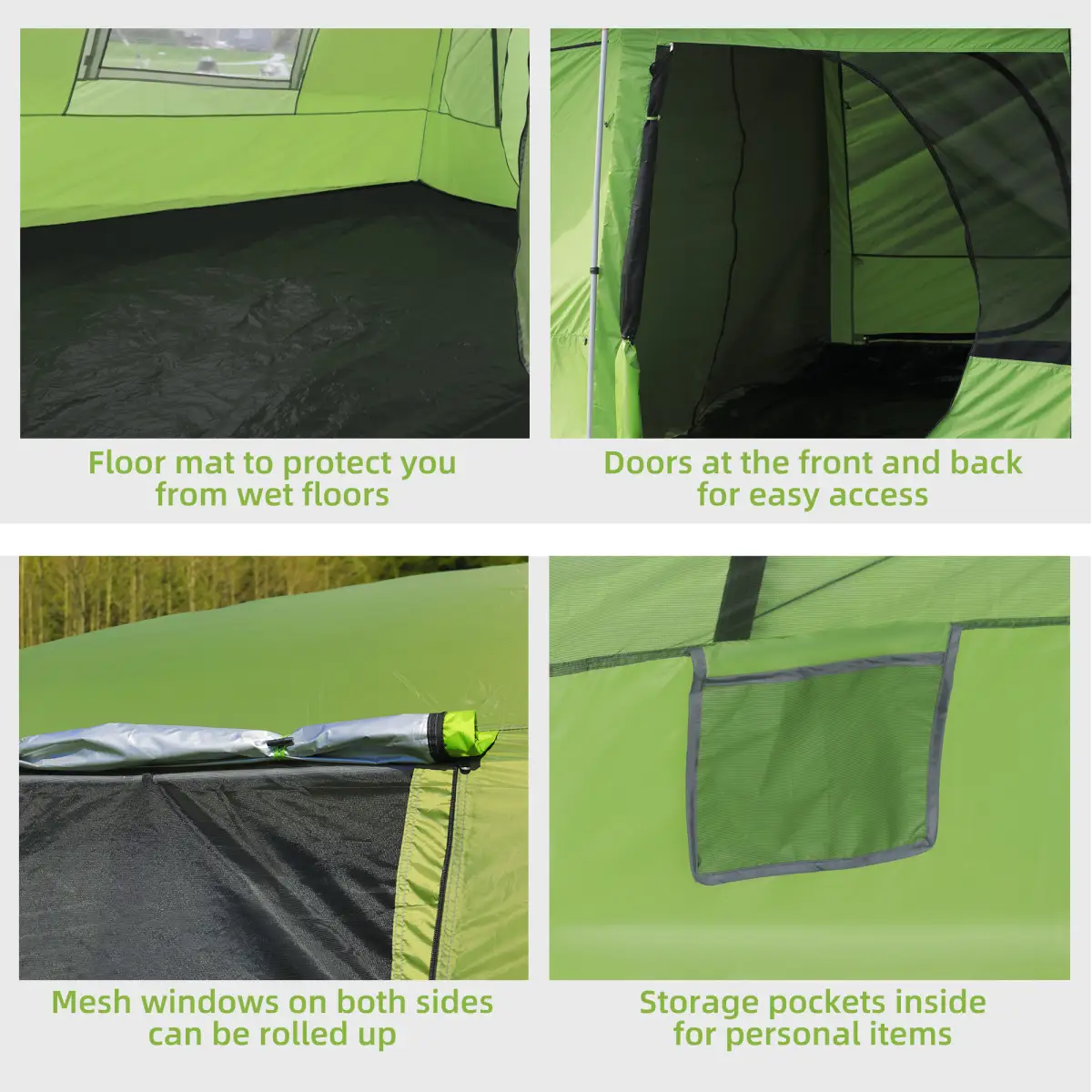 Two Room Dome Tent Camping Shelter w/ Porch and Portable Carry Bag Outsunny by Unbranded