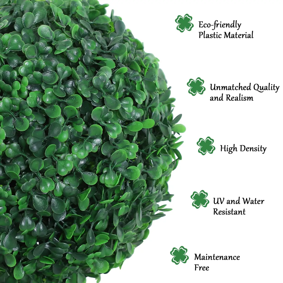 PE Set of 2 Artificial Boxwood Three Balls Topiary Plant Tree's Green by Outsunny