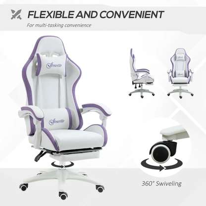 Vinsetto Racing Style Gaming Chair with Reclining Function Footrest, Purple by Vinsetto