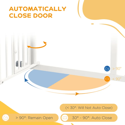 PawHut Pressure Fit, Safety Gate Dog Gate w/ Small Cat Door Opening, 74-80cm by PawHut