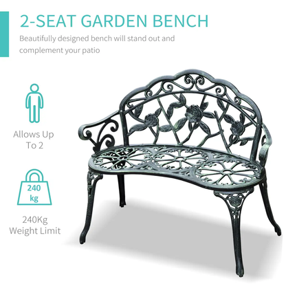 Cast Aluminum Garden Bench Patio Chair by Outsunny