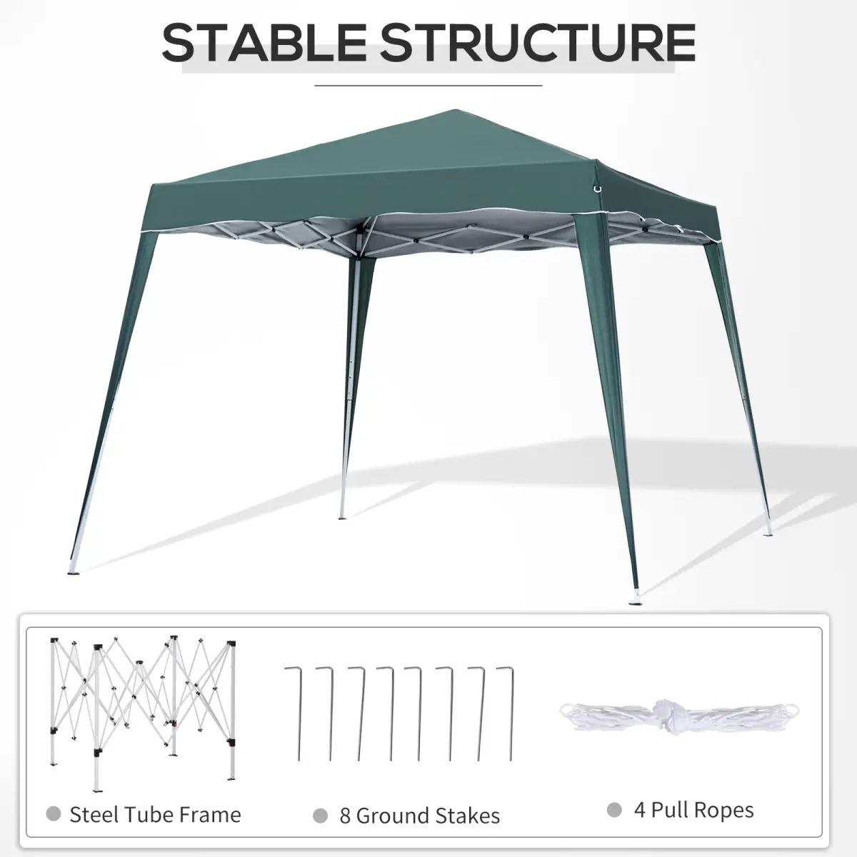 Garden Pop up Gazebo Tent Party Water-resistant 2.5 x 2.5M Green Outsunny by Unbranded