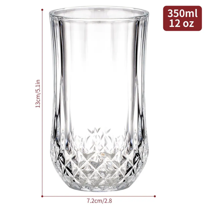 Vinsani 350ml Crystal Tall Glasses 6pcs 1010497 by Vinsani