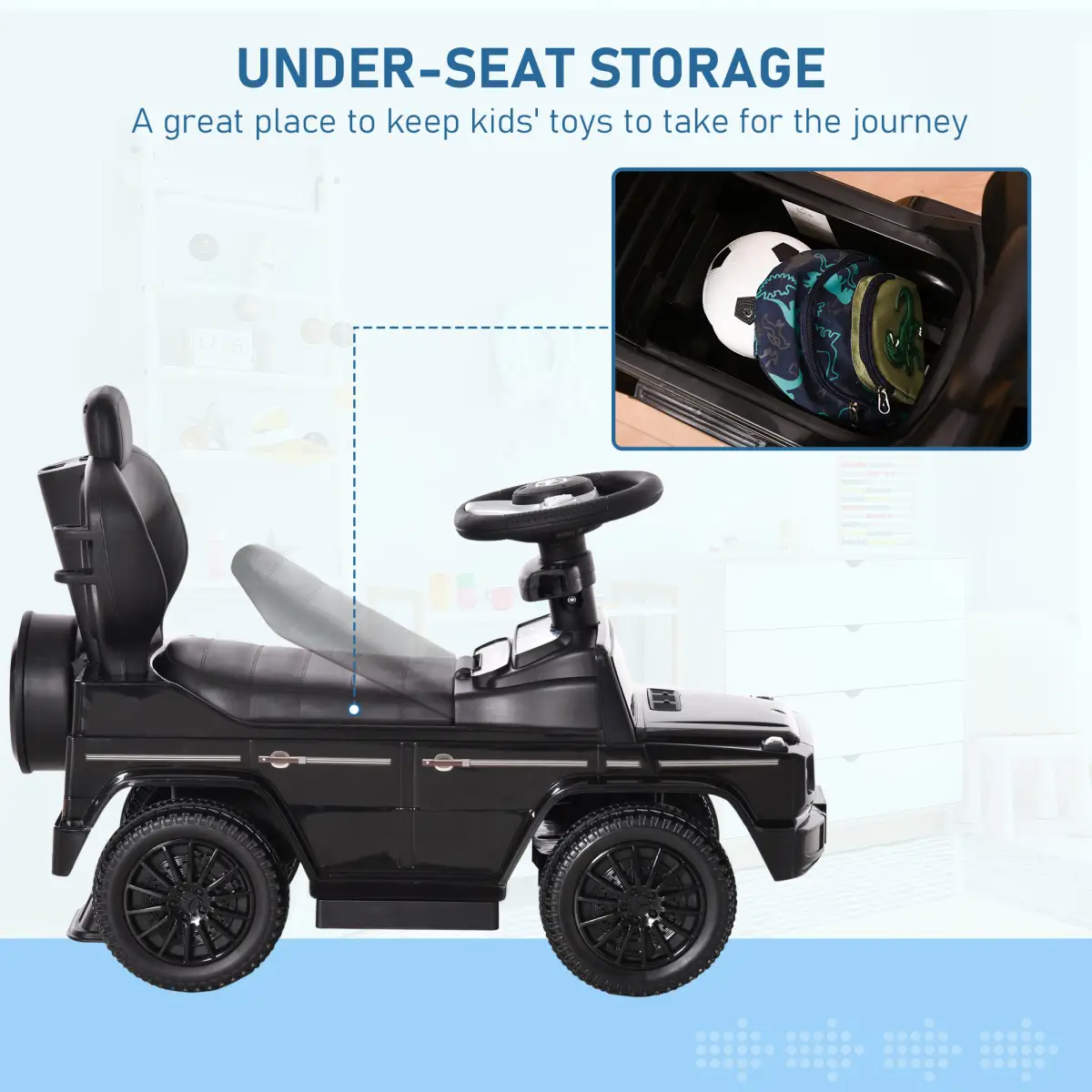 Benz G350 Ride-on Sliding Car Floor Slider Stroller Kids Vehicle, Black HOMCOM by Unbranded