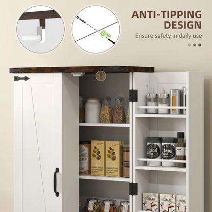 Stylish Farmhouse Cabinet with Adjustable Shelves - Sturdy Storage Solution by HOMCOM