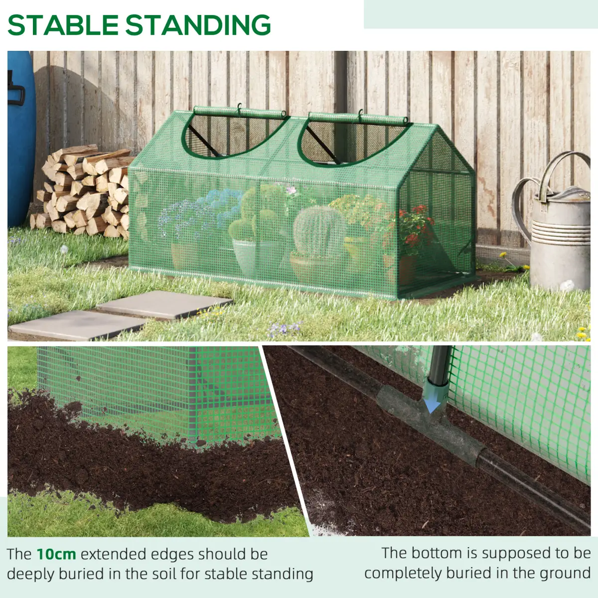 Mini Greenhouse, with Durable PE Cover, 119x60x60cm by Outsunny