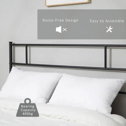 HOMCOM King Metal Bed Frame w/ Headboard and Footboard by Homcom