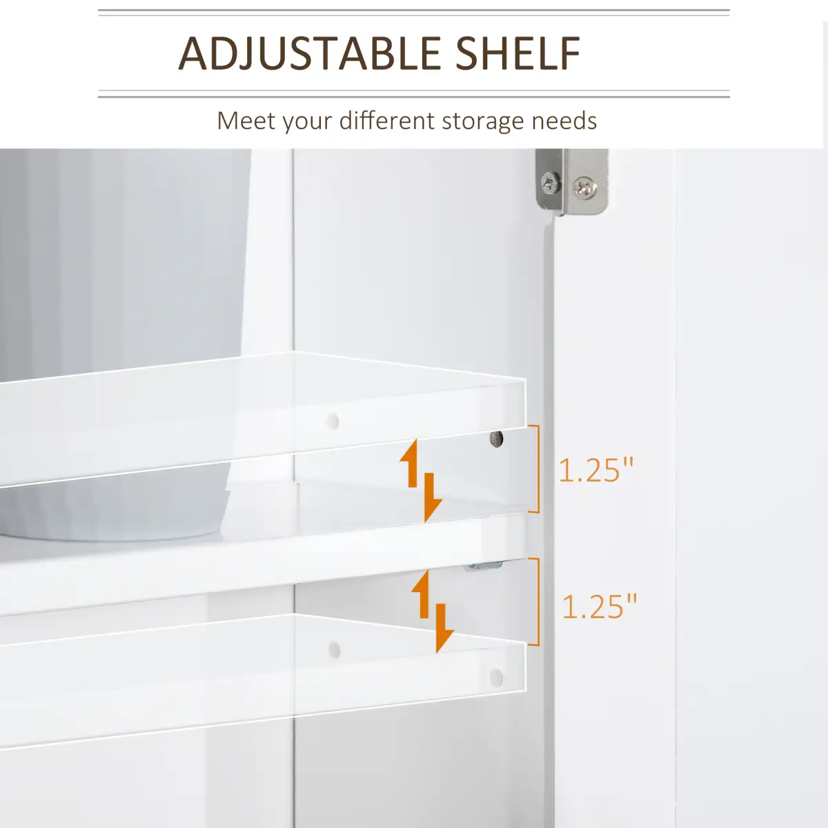 kleankin Bathroom Mirror Cabinet Wall Mounted Storage Cupboard W/ Double Door by Unbranded