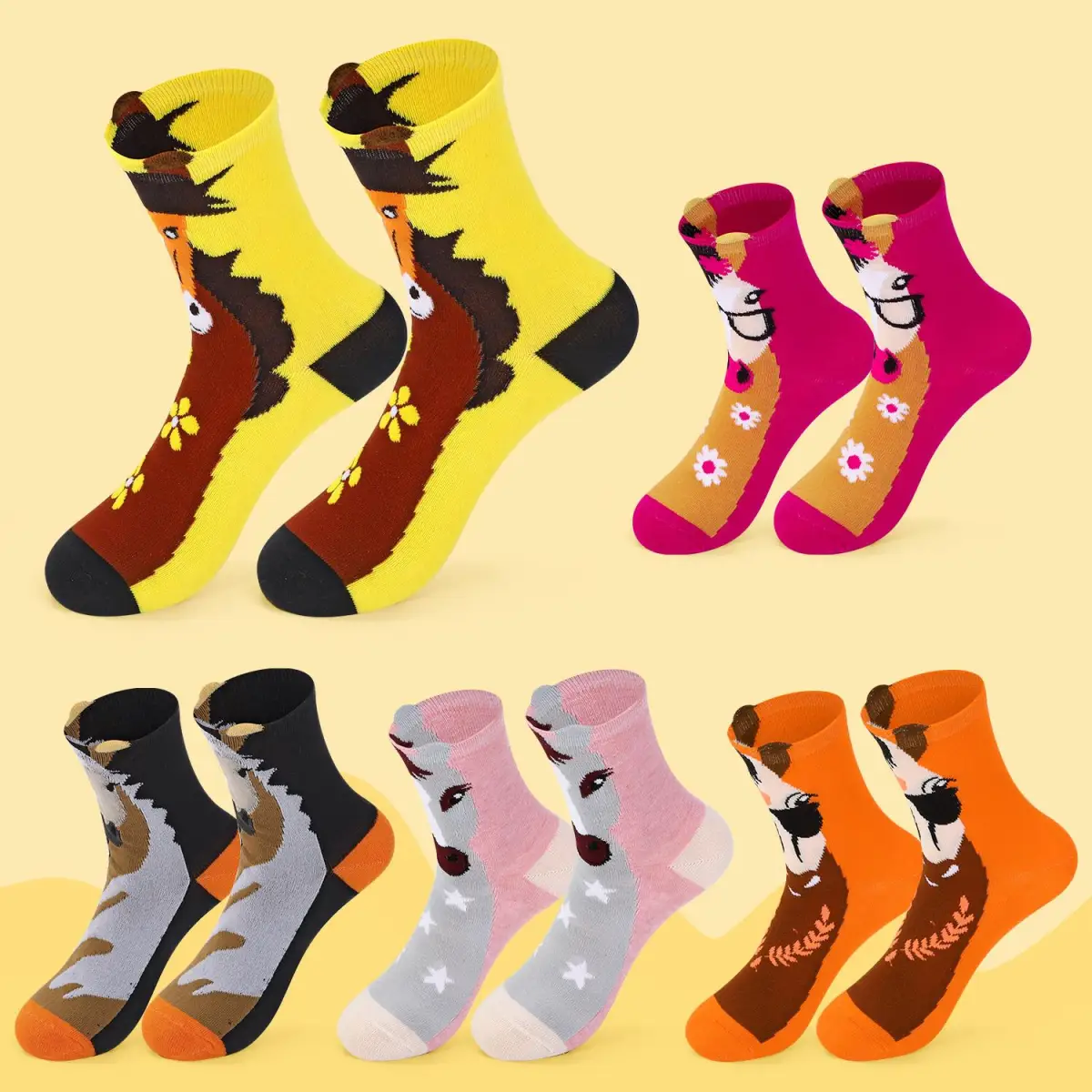 VINSANI HORSE SOCKS 5pk 1010417 by Vinsani