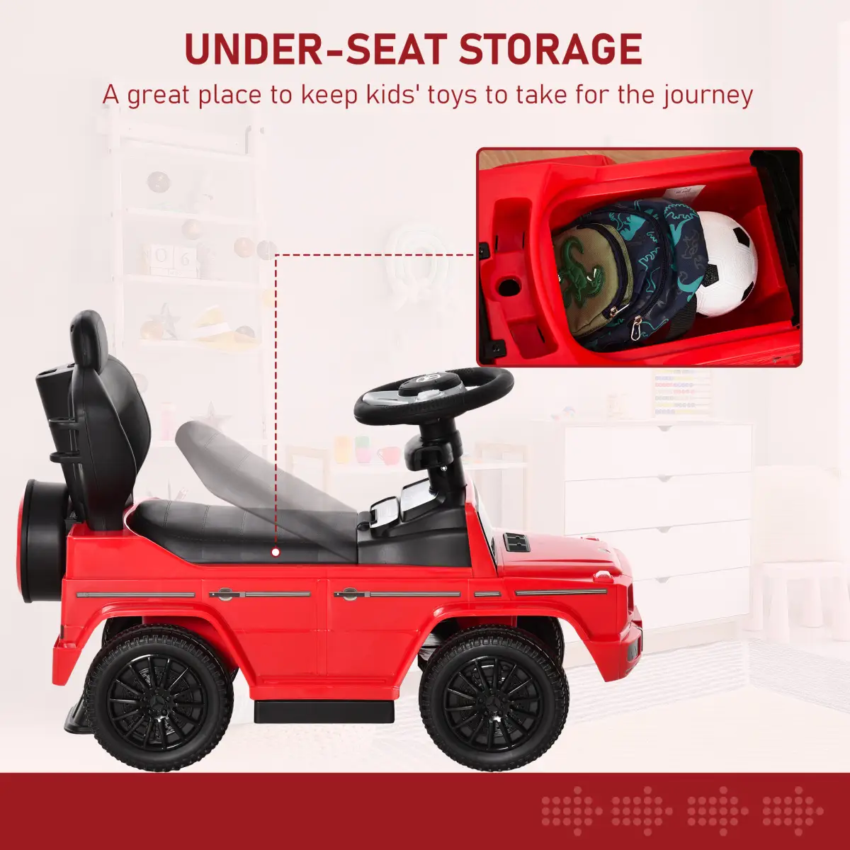 Benz G350 Ride-on Sliding Car Floor Slider Stroller Kids Vehicle, Red HOMCOM by Unbranded