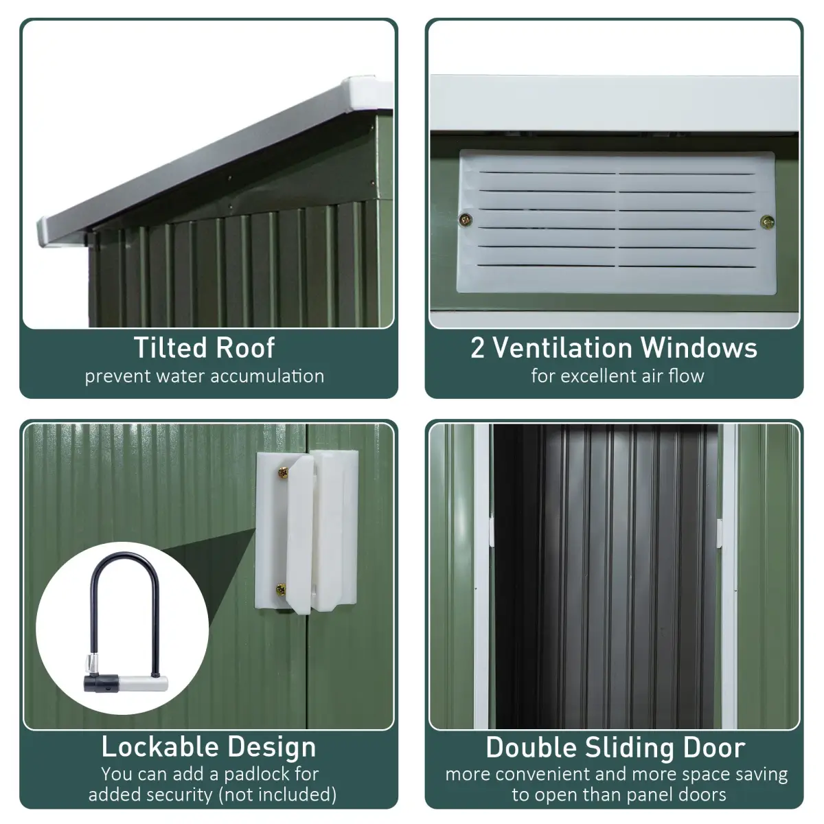 Garden Storage Shed Sloped Roof Outdoor Equipment Tool Storage 213x130x173cm by Outsunny