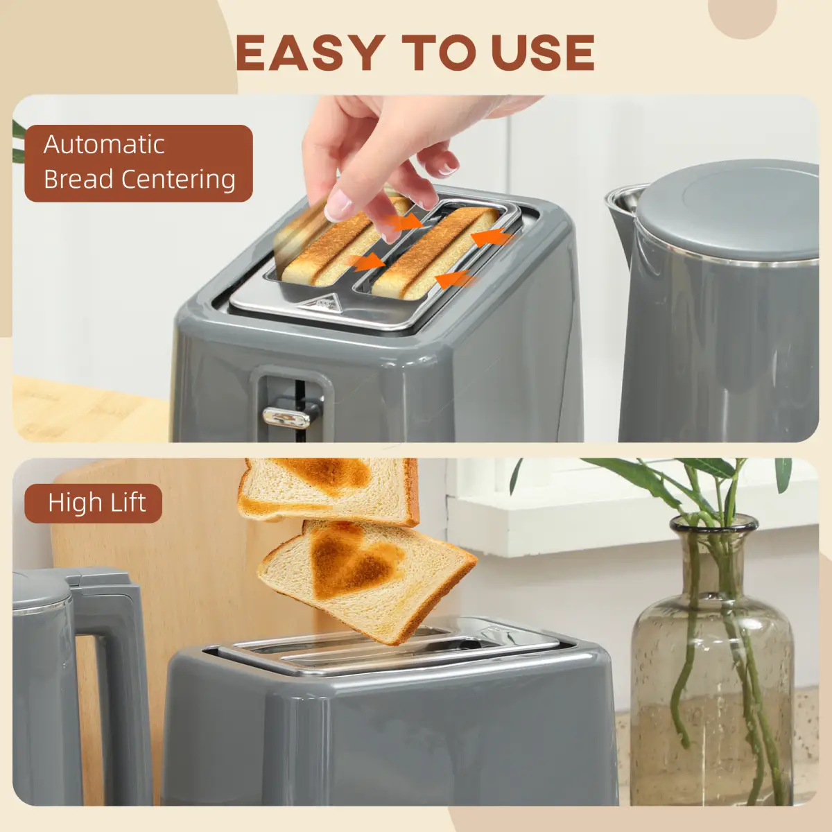 Kettle and Toaster Set by N/A
