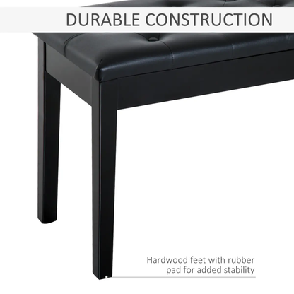 Classic Digital Keyboard Piano Bench Makeup Padded Seat Stool Solid Wood Black by HOMCOM