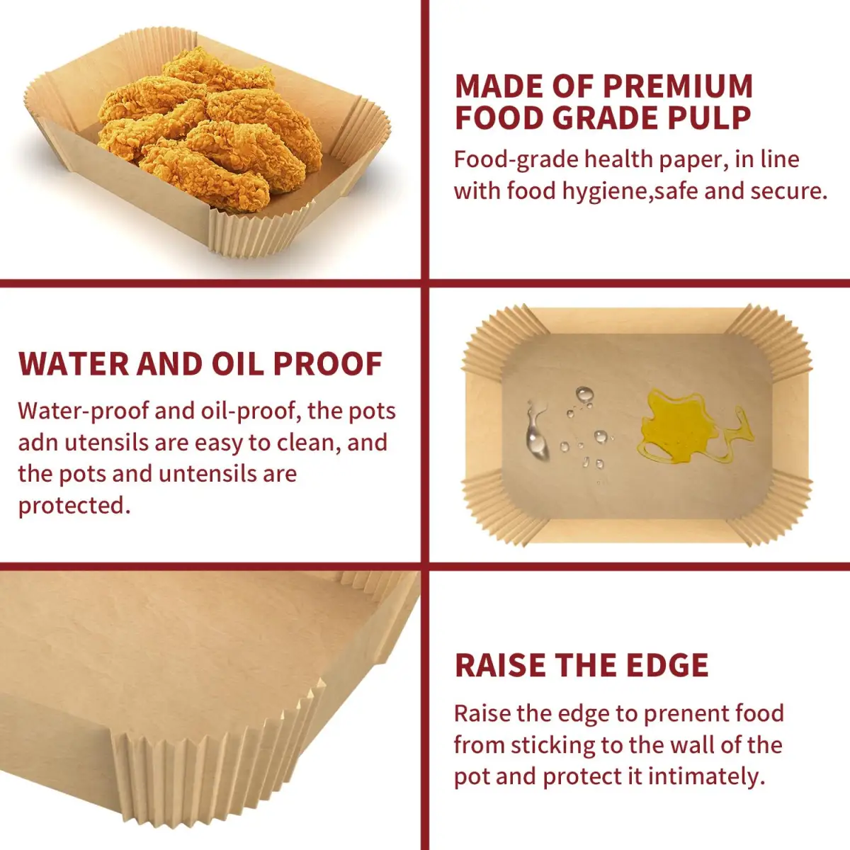 Vinsani 200pcs Air fryer paper liners 1010407 by Vinsani