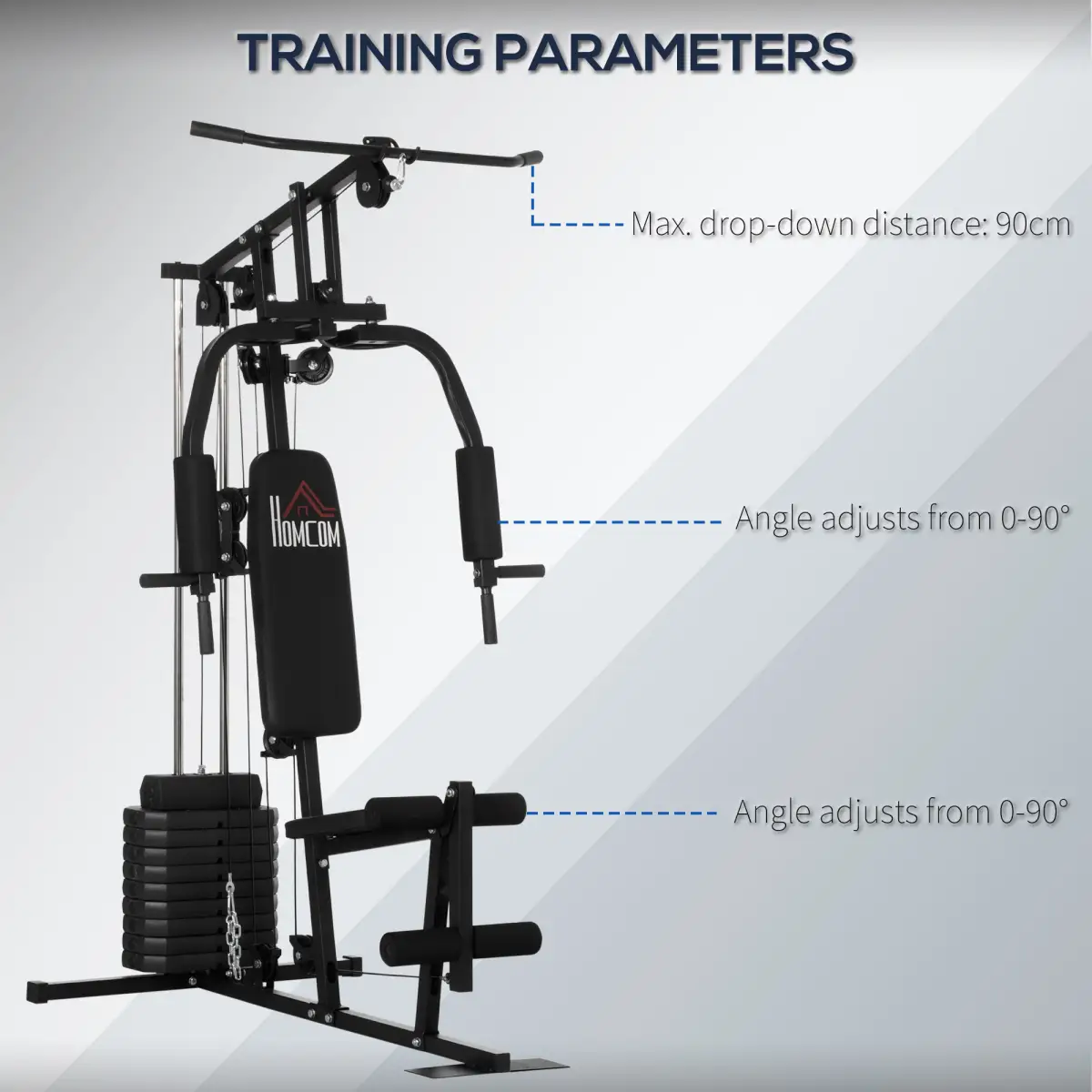 Multifunction Home Gym Machine with 45kg Weights for Full Body Workout HOMCOM by Unbranded