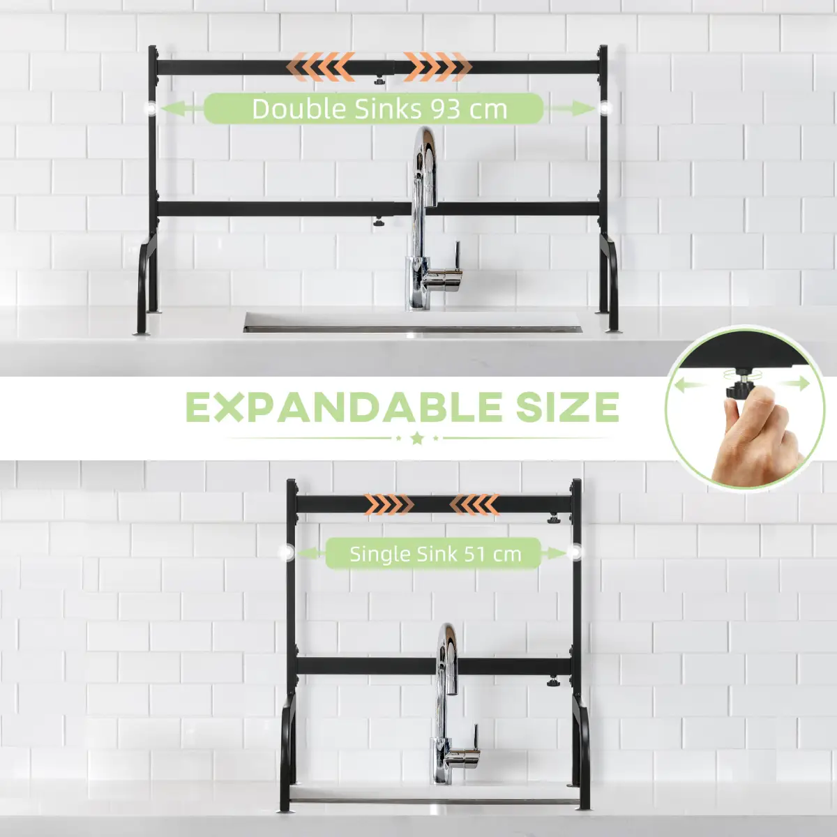 Space Saving Over The Sink Dish Drying Rack, 2 Tier Adjustable Dish Drainer by Unbranded