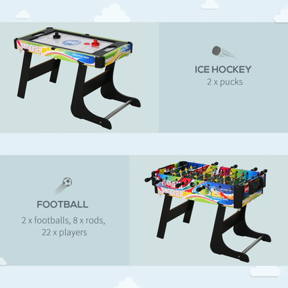 4-in-1 Foldable Game Table Hockey Football Table Tennis & Pool Home Gaming by Unbranded