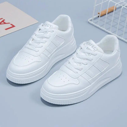 Women's All-matching Casual Sports Leather Summer White Sneakers Internet Celebrity by Dropshipman