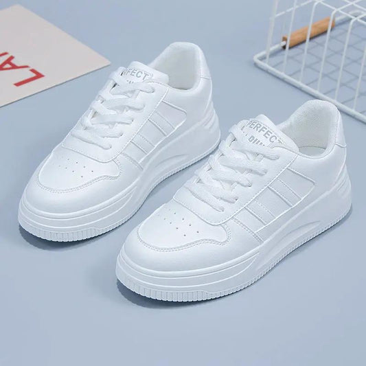 Women's All-matching Casual Sports Leather Summer White Sneakers Internet Celebrity by Dropshipman