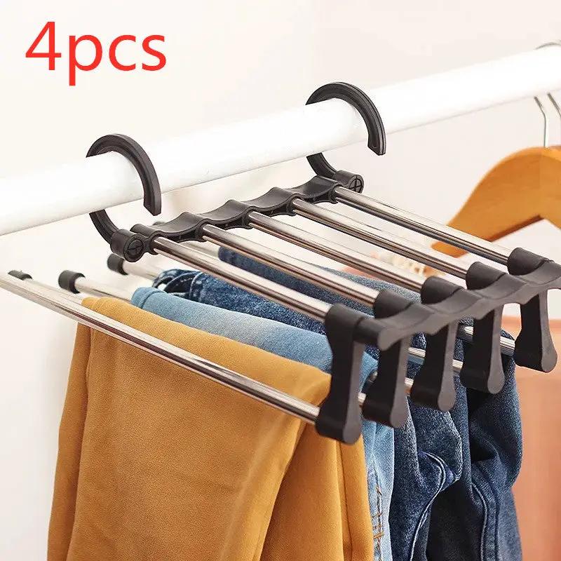Telescopic Folding Multifunctional Pants Rack Pants Hanger Household by Dropshipman