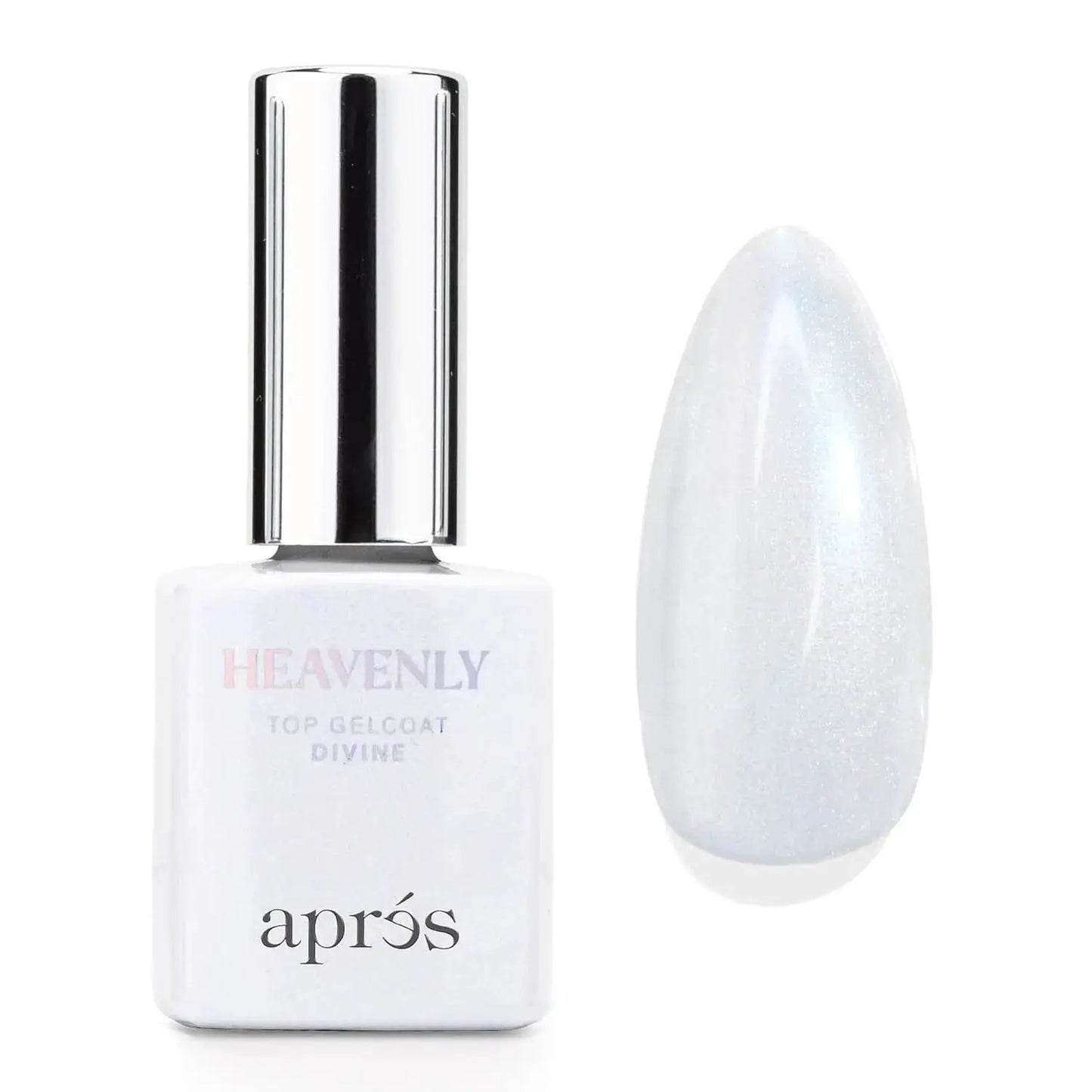 APRÉS Heavenly Top Gelcoat 15Ml Led-Cure Gel Topcoat, Non-Wipe Nail Polish, Single Item with 5 Shimmer Effects for Refined Sparkle Manicure by All Mart Bristol Ltd