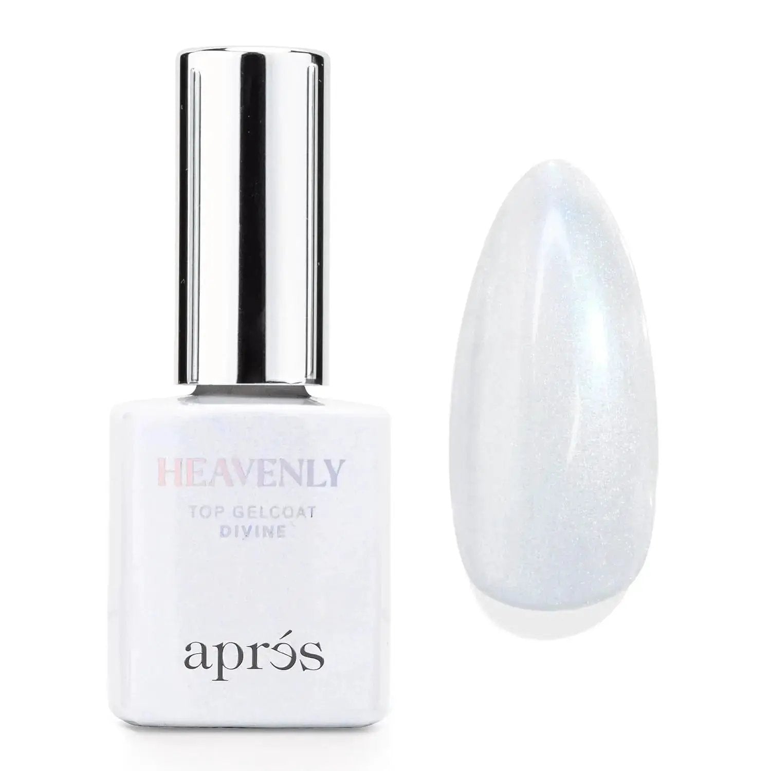APRÉS Heavenly Top Gelcoat 15Ml Led-Cure Gel Topcoat, Non-Wipe Nail Polish, Single Item with 5 Shimmer Effects for Refined Sparkle Manicure by All Mart Bristol Ltd
