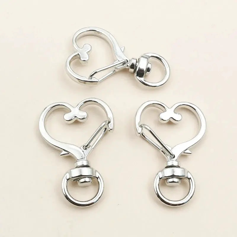 10pcs 35x24mm Heart Snap Hook Trigger Lobaster Clasp Clips Buckles For Keychain DIY Jewelry Making Accessories Findings by All Mart Bristol Ltd