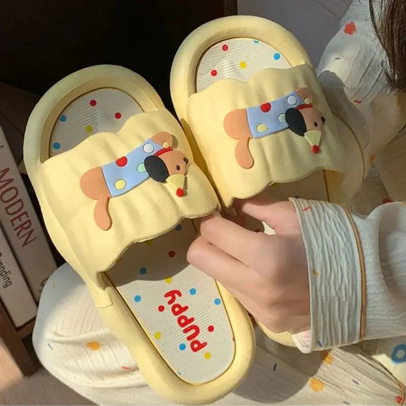 Cartoon Hot Dog Slippers for Women - Soft Anti-Slide Indoor/Outdoor Summer Sandals, Cute Couple Home Shoes by All Mart Bristol Ltd
