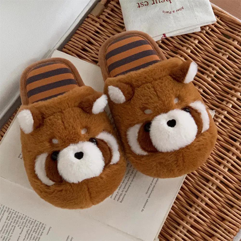Womens Cartoon Cute Warm Fuzzy Slippers by Dropshipman