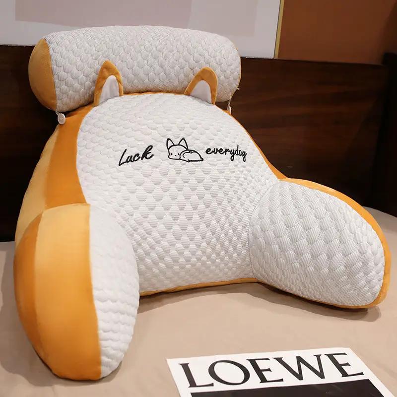 Sofa Fluffy Cushion Luncheon Pillow Triangle Reading Cushion Bedside Soft Large Backrest Lumbar Cushion Office Chair Cushion by Dropshipman