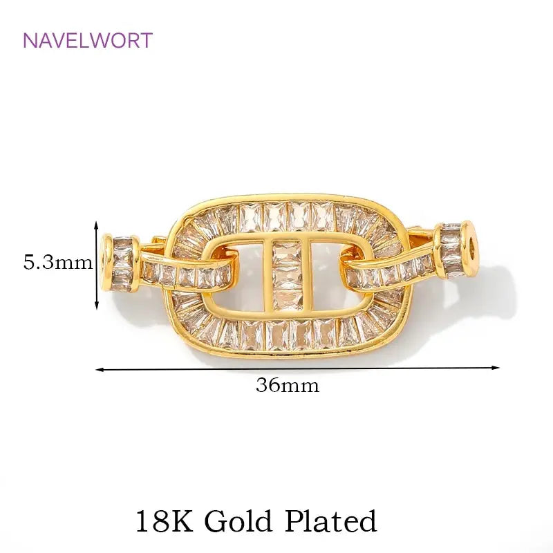 Luxury 18K Gold Plated Connectors Clasps,With Zircon Locks Clasps,Fasteners For Bracelet,DIY Necklaces Jewelry Making Findings by All Mart Bristol Ltd