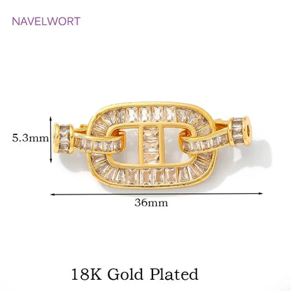 Luxury 18K Gold Plated Connectors Clasps,With Zircon Locks Clasps,Fasteners For Bracelet,DIY Necklaces Jewelry Making Findings by All Mart Bristol Ltd