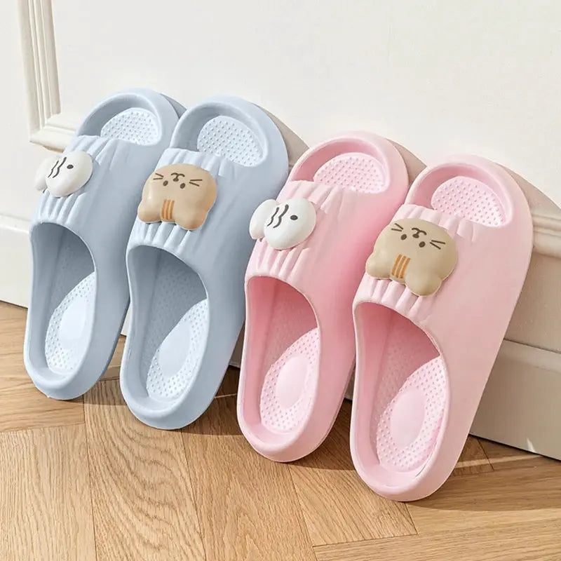 Cute Cat Decoration Soft Cloud EVA Indoor Slippers Women Summer 2026 Comfort Thick Bottom House Slippers Girl's Cartoon Slides by All Mart Bristol Ltd
