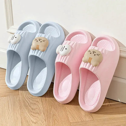Cute Cat Decoration Soft Cloud EVA Indoor Slippers Women Summer 2026 Comfort Thick Bottom House Slippers Girl's Cartoon Slides by All Mart Bristol Ltd