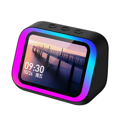 AI Voice Assistant Bluetooth Speaker With RGB Color Lighting Alarm Clock LED Screen Weather Clock Display Electronic Speaker by All Mart Bristol Ltd
