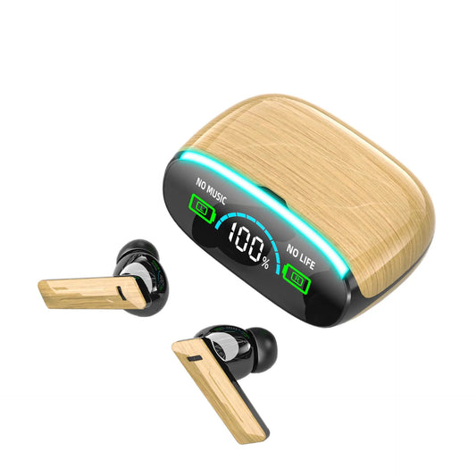Wood Grain Wireless Sports In-ear Noise-canceling Low-latency Bluetooth Headphones by Dropshipman